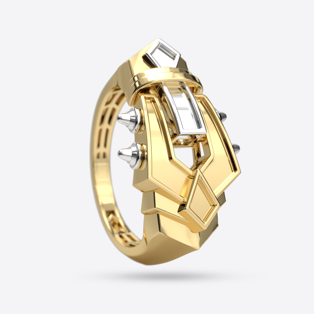 Crowned Edge Pinky Ring