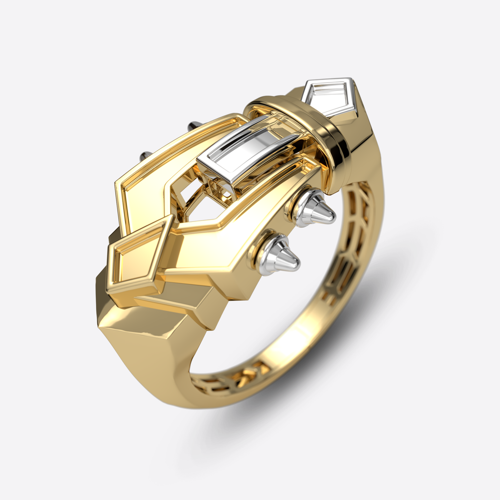 Crowned Edge Pinky Ring