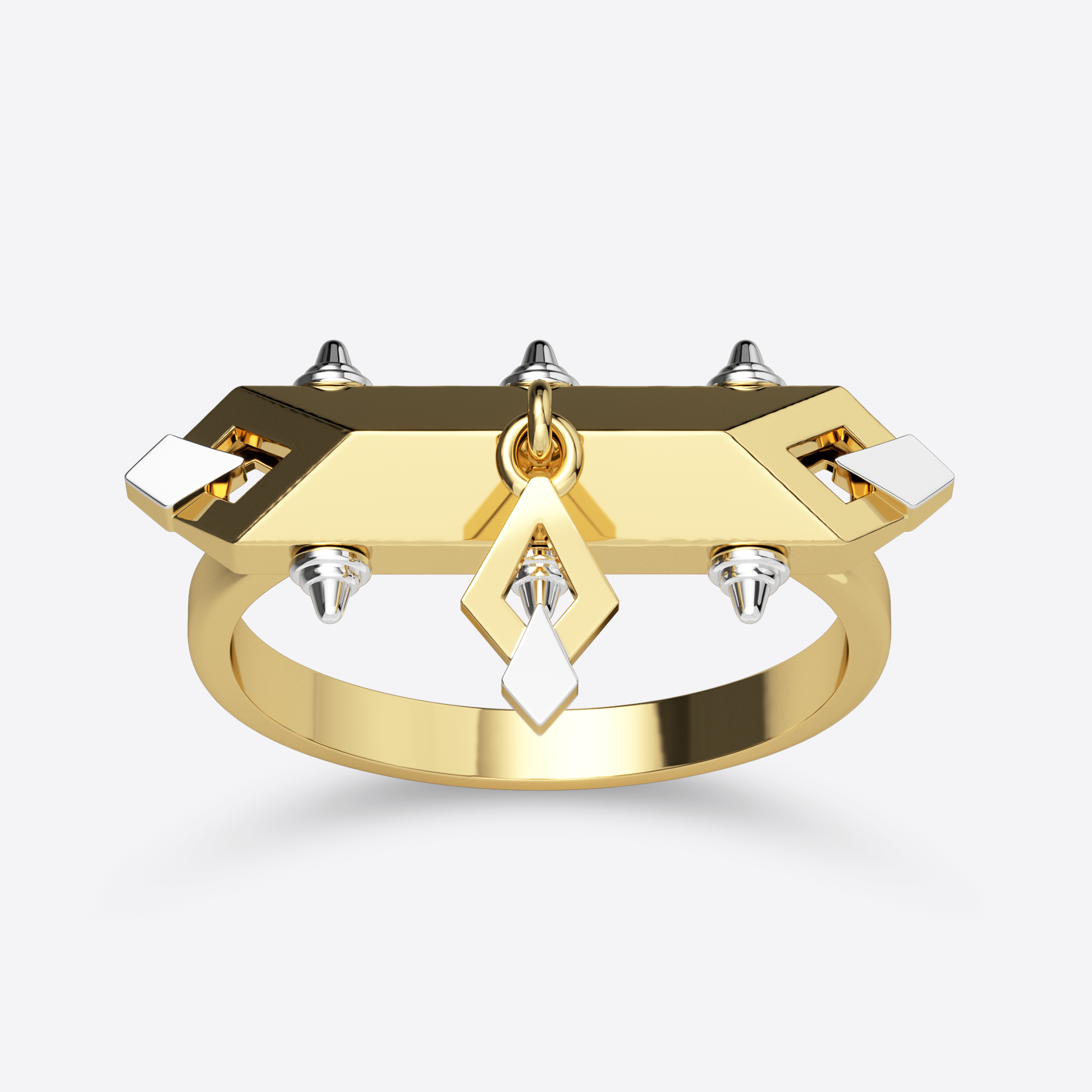 Crowned Rod Ring